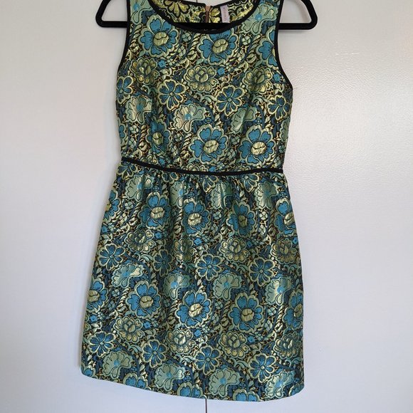 Blue brocade metallic Target dress - Picture 1 of 5